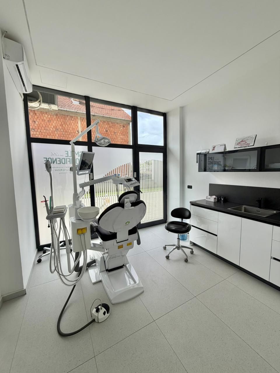 Dentist treating patient